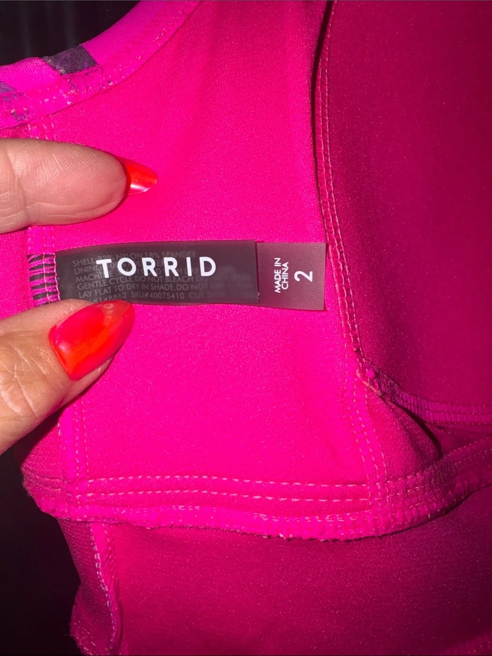 torrid Hot Pink & Dark Purple Tropical One-Piece Swimdress